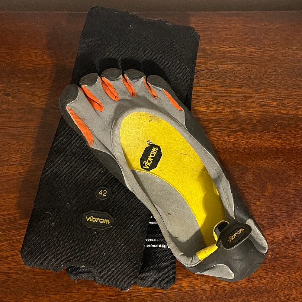 Vibram FiveFingers Black and Orange Toe Shoes